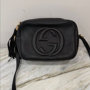Gucci Black Pebbled Leather Crossbody Bag